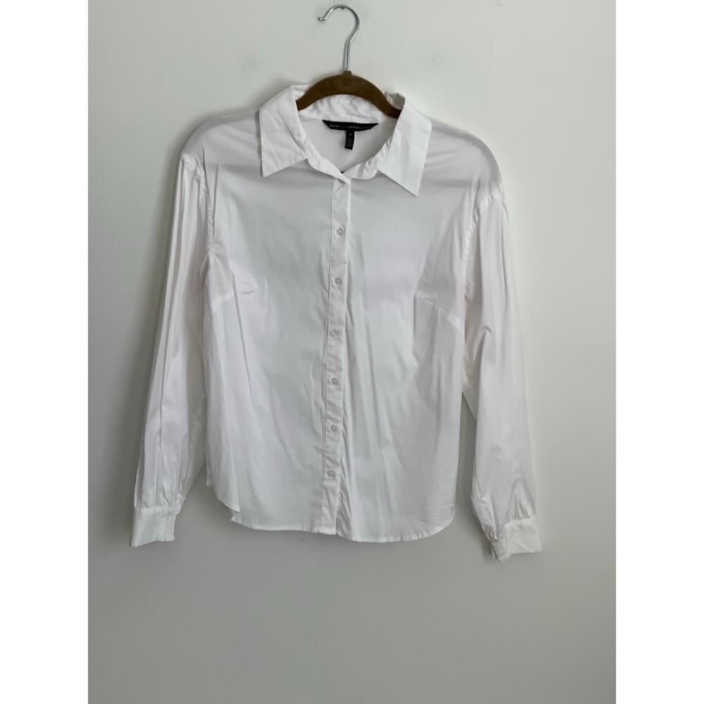 White House Black Market White Blouse size 10